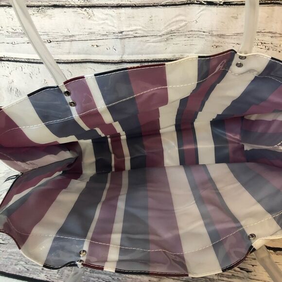 Dress barn shopping tote stripe pattern plastic beach vibes spacious trend - Picture 9 of 15